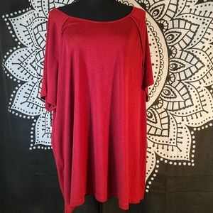 Lane Bryant short sleeve burgundy top 26/28